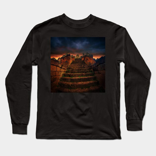 Pre Rup temple sunrise Long Sleeve T-Shirt by dags